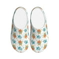 thumbnail image 1 of Fotbe Sea Turtle Pattern Women's Fuzzy Curly Fur Memory Foam Loafer Slippers Indoor Outdoor Slippers Winter Home Shoes-42/43, 1 of 7