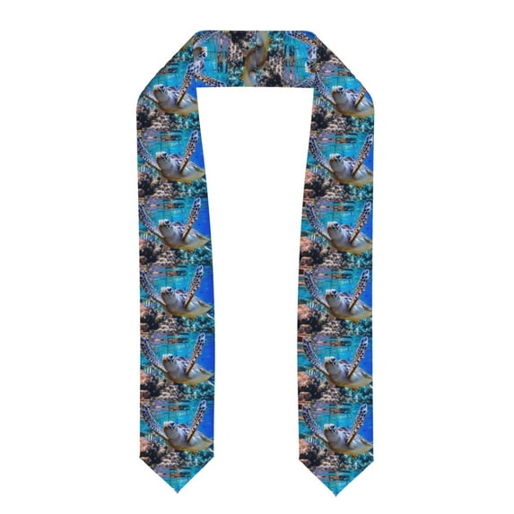 Fotbe Sea Turtle Swims Printed Class of 2024 Graduation Stole