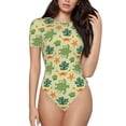 thumbnail image 1 of Fotbe Sea Turtle Women's Crew Neck Short Sleeves Bodysuit Tops Round Neck Slim Sleeveless Soft Comfortable Basic-Large, 1 of 9