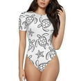 thumbnail image 1 of Fotbe Sea Turtle Women's Crew Neck Short Sleeves Bodysuit Tops Round Neck Slim Sleeveless Soft Comfortable Basic-XX-Large, 1 of 9