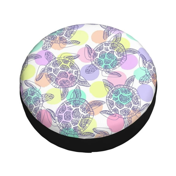 Fotbe Sea Turtles Spare Tire Cover Thickening Universal Fit for Jeep, Trailer, RV, SUV, Truck, Tough Tire Wheel Soft Cover-15 inch