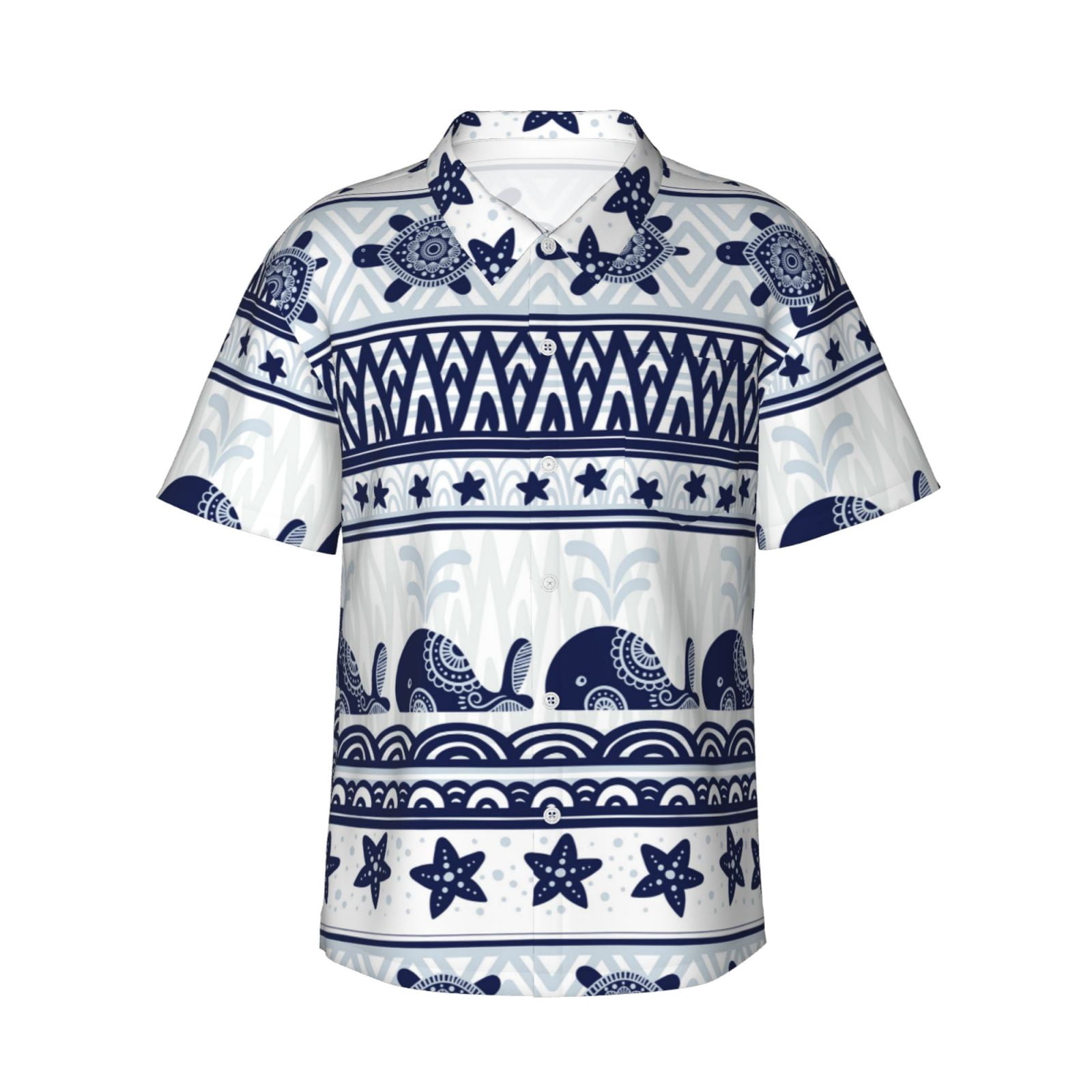 Men's Hawaiian Shirt Short Sleeve - Retro 80s 90s Memphis Print Aloha Beach Shirt, Casual Button Down - View #2