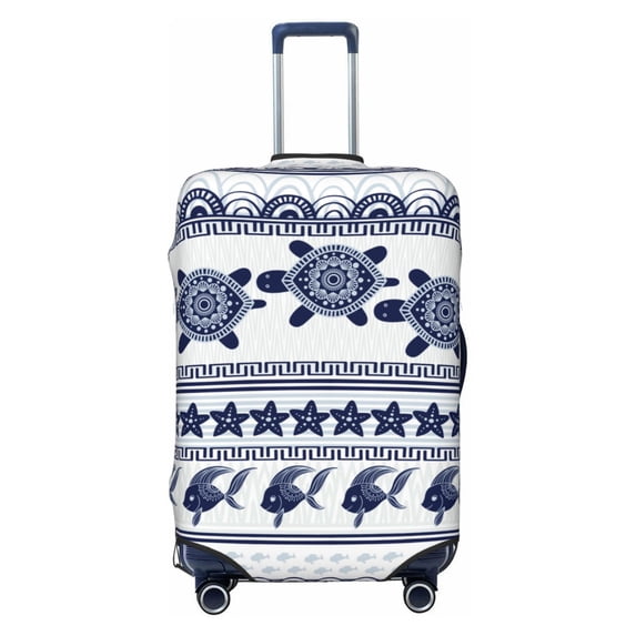 Fotbe Sea Underwater Turtles Luggage Cover Protector,Suitcase Protector,Scratch and Dirt Resistant,Fits 18-32 Inch Luggage-Large