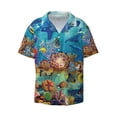 thumbnail image 1 of Fotbe Sea World print Short Sleeve Button Down Shirts for Men Casual Summer Beach Wrinkle Free Shirt-X-Large, 1 of 7