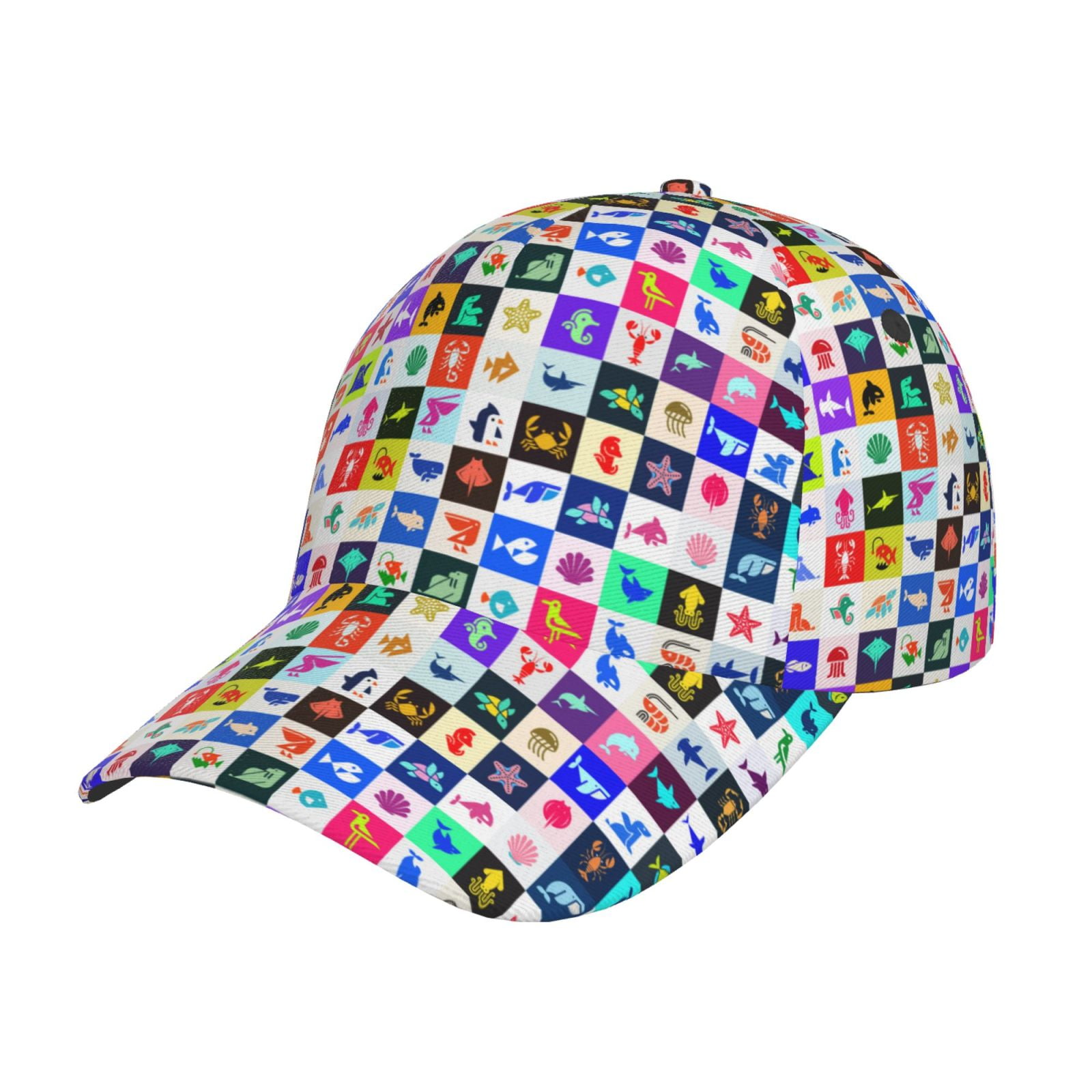 Fotbe Sea animals Collage Pattern Baseball Cap, Adjustable Snapback ...