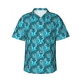 thumbnail image 1 of Fotbe Seahorse Hawaiian Shirt for Men Unisex Summer Beach Casual Short Sleeve Cotton Linen Button Down Shirts-X-Large, 1 of 9