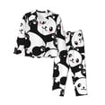 thumbnail image 1 of Fotbe Seamless Pattern Cute Panda Pattern Long Sleeve Pajama Set for Women,Sleepwear Set,2-piece Loungewear Set,Soft PJs Comfy Nightwear with Pockets -X-Large, 1 of 7