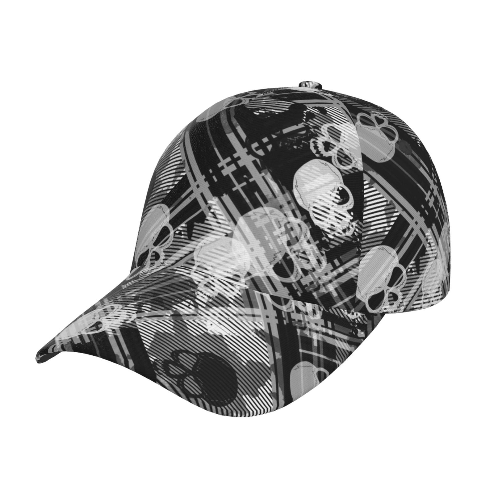 Skull Print Bucket Hat Soft Top Cap Men's Baseball Cap Sunshade Adjustable Size Unisex