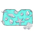 thumbnail image 1 of Fotbe Seashell And Starfish Car Windshield Sunshade | Sun Visor Protector Front Window Shade, Keeps Out UV Rays, Keeps Your Vehicle Cool-Small, 1 of 7