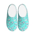 thumbnail image 1 of Fotbe Seashell And Starfish Pattern Women's Fuzzy Curly Fur Memory Foam Loafer Slippers Indoor Outdoor Slippers Winter Home Shoes-42/43, 1 of 7
