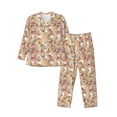 thumbnail image 1 of Fotbe Seashells Pattern Long Sleeve Pajama Set for Men,Sleepwear Set,2-piece Loungewear Set,Soft PJs Comfy Nightwear with Pockets-Large, 1 of 7