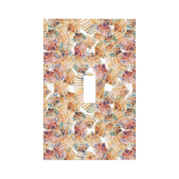 Fotbe Seashells Print Duplex Receptacle Wall Plate, 1-Gang 5.0" x3.0" Wall Outlet Covers, Dual Outlet Faceplates Covers, Color-matched Screws Included-Style T