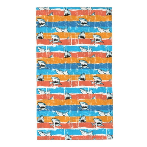 Fotbe Shark On Line Pattern Premium Towels , (27.5x16in) Lightweight and Highly Absorbent Quick Drying Microfiber Towel, Perfect for Daily Use