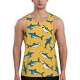thumbnail image 1 of Fotbe Shark Print Pattern Men's Quick Dry Workout Tank Top Gym Muscle Tee Fitness Bodybuilding Sleeveless T Shirt Breathable Workout Shirt-3X-Large, 1 of 9