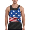 thumbnail image 1 of Fotbe Shark With USA Flag Pattern Men's Quick Dry Workout Tank Top Gym Muscle Tee Fitness Bodybuilding Sleeveless T Shirt Breathable Workout Shirt-4X-Large, 1 of 9