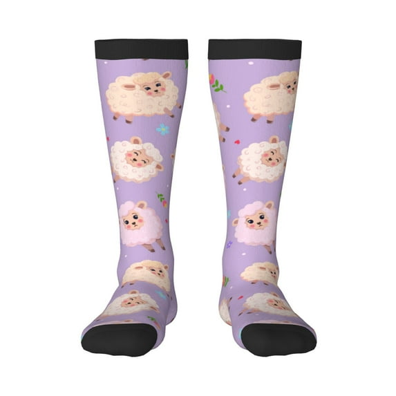 Fotbe Sheeps print Women's Men's Novelty Crew Socks Cotton Socks Knee High Socks for Walking,Running,Nurses,Pregnancy