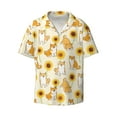 thumbnail image 1 of Fotbe Shiba Inu Dog and Sunflower print Short Sleeve Button Down Shirts for Men Casual Summer Beach Wrinkle Free Shirt-X-Large, 1 of 7
