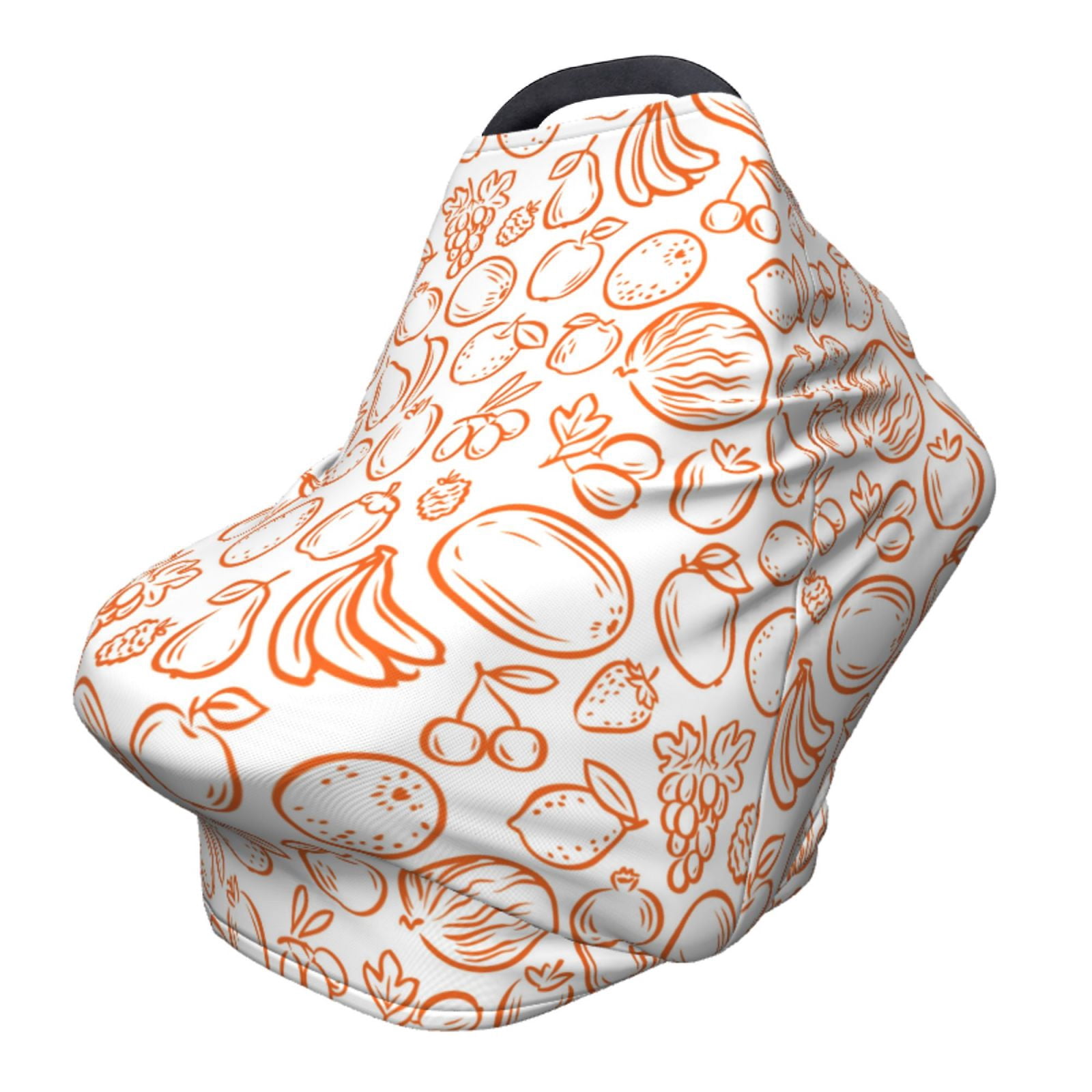 Fotbe Simple Fruit Pattern Car Seat Covers for Babies, Nursing Breastfeeding Cover Infant Carseat Canopy, Soft Stretchy Carrier Cover