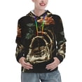 thumbnail image 1 of Fotbe Skeleton Hand Rose Butterfly Pattern Womens Long Sleeve Hoodie, Pullover Hooded Sweatshirt, Kangaroo Pocket Hoodie with Eye-catching Drawstrings-XX-Large, 1 of 7