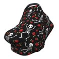 thumbnail image 1 of Fotbe Skeleton with Roses Pattern Car Seat Covers for Babies, Nursing Breastfeeding Cover Infant Carseat Canopy, Soft Stretchy Carrier Cover, 1 of 9
