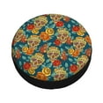 thumbnail image 1 of Fotbe Skull And Flowers Spare Tire Cover Thickening Universal Fit for Jeep, Trailer, RV, SUV, Truck, Tough Tire Wheel Soft Cover-17 inch, 1 of 1
