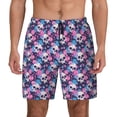 thumbnail image 1 of Fotbe Skull Flower Blue Men’s Swim Trunks Quick Dry Swim Shorts Board Shorts with Mesh Lining-XX-Large, 1 of 9