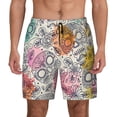 thumbnail image 1 of Fotbe Skull and Flowers Men’s Swim Trunks Quick Dry Swim Shorts Board Shorts with Mesh Lining-3X-Large, 1 of 9