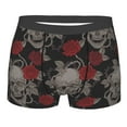 thumbnail image 1 of Fotbe Skull and Red Roses Men’s Total Support Pouch Boxer Briefs, X-Temp Cooling, Moisture-Wicking Underwear, Regular, Long-leg and Trunk-Small, 1 of 9