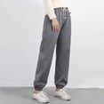 thumbnail image 1 of Women's Solid Color Winter Elastic Waistband With And Drawstring Casual Sports Pants Womens plus Size Casual Pants Suits for Wedding Track Pants Women Beach Pants for Women Casual Women Casual Pants, 1 of 6