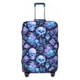 thumbnail image 1 of Fotbe Skull blue crystal flower Luggage Cover Protector,Suitcase Protector,Scratch and Dirt Resistant,Fits 18-32 Inch Luggage-Small, 1 of 9