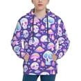thumbnail image 1 of Fotbe Skull mushroom colorful Pattern Youth Pullover Hooded Sweatshirt, Boys Hoodie, Kangaroo Pocket Hoodie for Kids Girls -Medium, 1 of 6