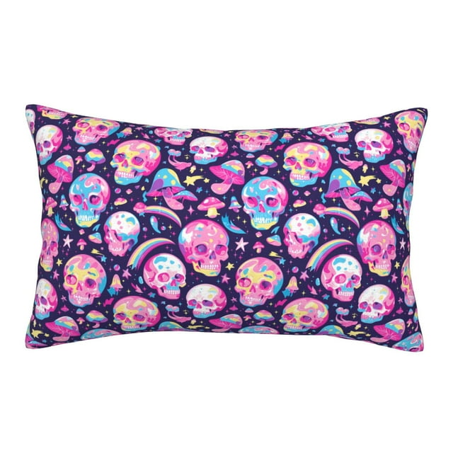 Fotbe Skull mushroom colorful cute Pillow Cases Envelope Closure