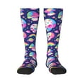 thumbnail image 1 of Fotbe Skull mushroom rainbow space print Women's Men's Novelty Crew Socks Cotton Socks Knee High Socks for Walking,Running,Nurses,Pregnancy, 1 of 8