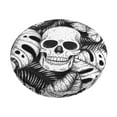 thumbnail image 1 of Fotbe Skull and palm leaves Stool Covers Round,Waterproof Round Bar Stool Covers Bar Chair Covers Washable Stool Cushion Slipcover for 12-14 Inch Chair-13 inch, 1 of 7