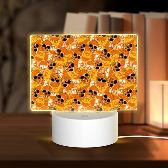 Fotbe Skulls Pattern Acrylic Night Light Gift with 3 Color ModesTouch-Sensitive LED Lamp Perfect Gift for Mother's Day, Birthday, or Christmas