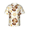thumbnail image 1 of Fotbe Sloth Yoga Hawaiian Shirt For Men Unisex Summer Beach Casual Short Sleeve Cotton Linen Button Down Shirts-Large, 1 of 9