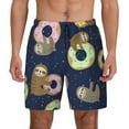 thumbnail image 1 of Fotbe Sloth with Donuts Men’s Swim Trunks Quick Dry Swim Shorts Board Shorts with Mesh Lining-Small, 1 of 9
