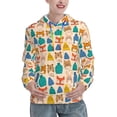 thumbnail image 1 of Fotbe Small Animals with Knit Hat Pattern Pattern Womens Long Sleeve Hoodie, Pullover Hooded Sweatshirt, Kangaroo Pocket Hoodie with Eye-catching Drawstrings-XX-Large, 1 of 7
