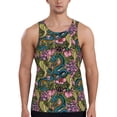 thumbnail image 1 of Fotbe Snake And Flower Pattern Men's Quick Dry Workout Tank Top Gym Muscle Tee Fitness Bodybuilding Sleeveless T Shirt Breathable Workout Shirt-3X-Large, 1 of 9