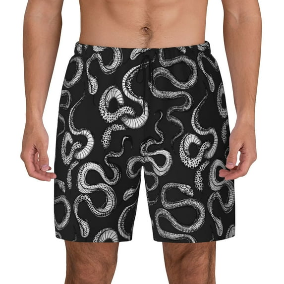 Fotbe Snake Men’s Swim Trunks Quick Dry Swim Shorts Board Shorts with Mesh Lining-Large