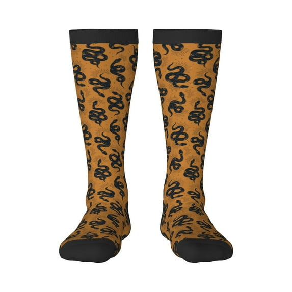 Fotbe Snake print Women's Men's Novelty Crew Socks Cotton Socks Knee High Socks for Walking,Running,Nurses,Pregnancy