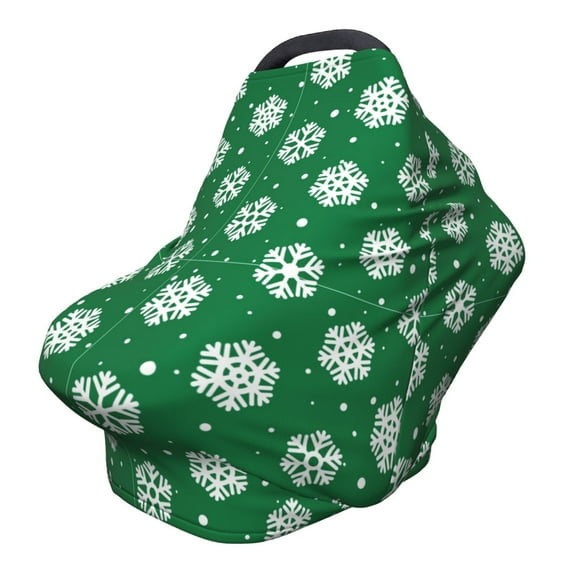 Fotbe Snowflake Pattern Car Seat Covers for Babies, Nursing Breastfeeding Cover Infant Carseat Canopy, Soft Stretchy Carrier Cover