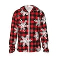 thumbnail image 1 of Fotbe Snowflakes On A Buffalo Plaid Men's Women's UPF 50+ Sun Protection Jacket Hooded Cooling Shirt with Pockets Hiking Outdoor Performance-XX-Large, 1 of 9