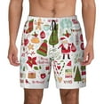 thumbnail image 1 of Fotbe Snowflakes Santa Claus Men’s Swim Trunks Quick Dry Swim Shorts Board Shorts with Mesh Lining-XX-Large, 1 of 9