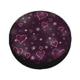 thumbnail image 1 of Fotbe Snowflakes and Hearts Spare Tire Cover Thickening Universal Fit for Jeep, Trailer, RV, SUV, Truck, Tough Tire Wheel Soft Cover-15 inch, 1 of 9