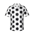 thumbnail image 1 of Fotbe Soccer Ball Hawaiian Shirt for Men Unisex Summer Beach Casual Short Sleeve Cotton Linen Button Down Shirts-XX-Large, 1 of 5