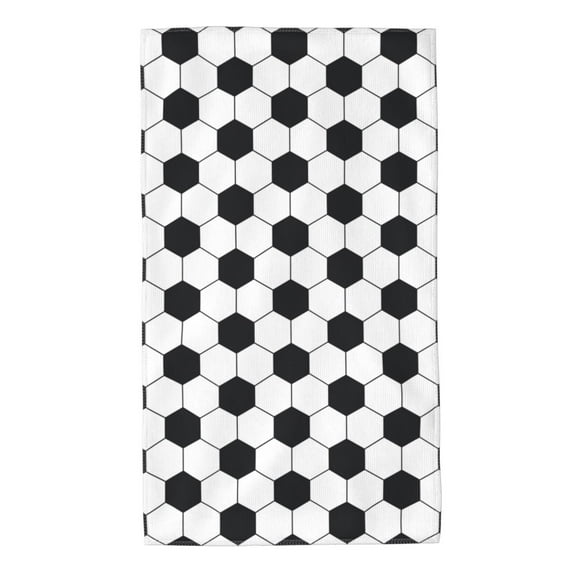 Fotbe Soccer Ball Pattern Premium Towels , (27.5x16in) Lightweight and Highly Absorbent Quick Drying Microfiber Towel, Perfect for Daily Use