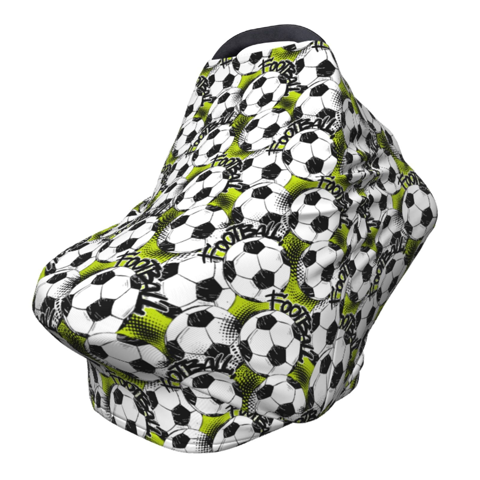 Fotbe Soccer and Football Pattern Car Seat Covers for Babies, Nursing Breastfeeding Cover Infant Carseat Canopy, Soft Stretchy Carrier Cover