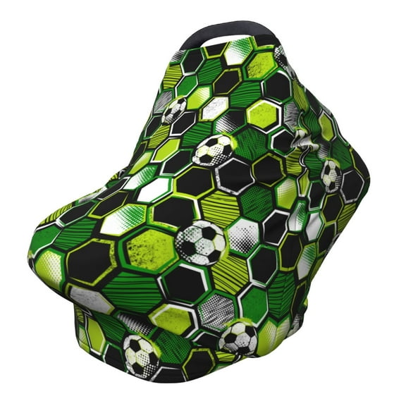 Fotbe Soccer1 Pattern Car Seat Covers for Babies, Nursing Breastfeeding Cover Infant Carseat Canopy, Soft Stretchy Carrier Cover