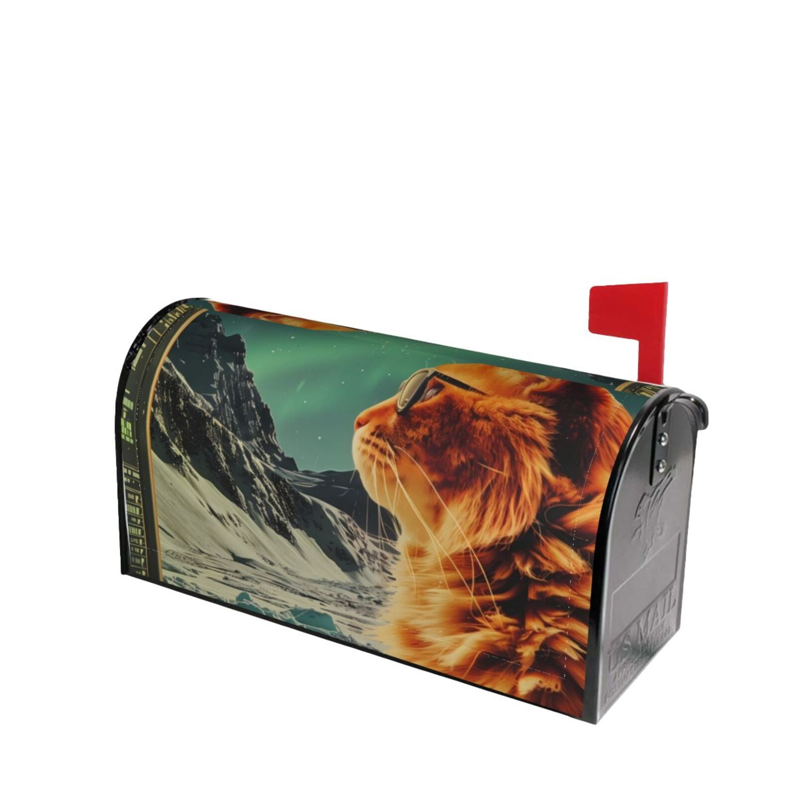 Fotbe Space Adventurer Cat Mailbox Covers Post Letter Box Cover Garden